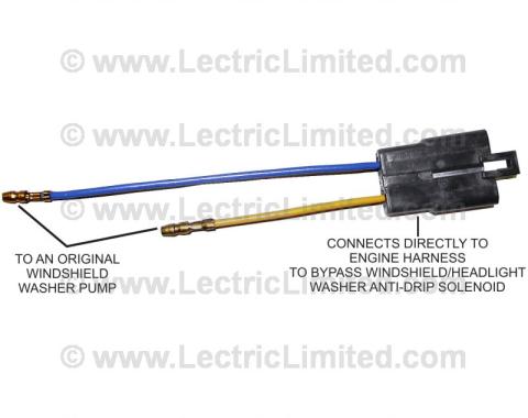 Lectric Limited 1969 Chevrolet Corvette Windshield Washer Pump Adapter Harness VWH6900CKB