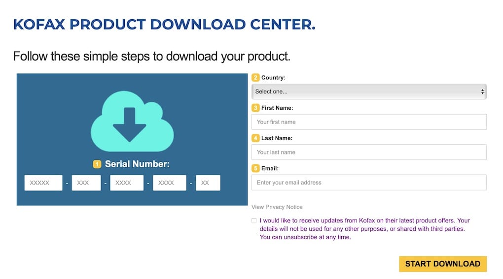 Kofax Product Download Page