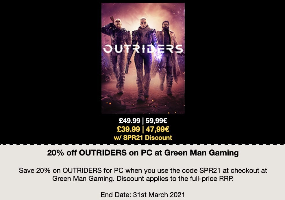 Outriders Demo Available Now, Outriders Demo Available Now &#8211; 20% Pre-order Discount, Gamingdevicesdepot.com
