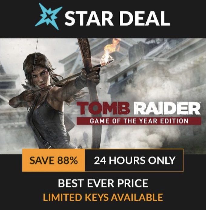 Fanatical 24Hr STAR DEAL Tomb Raider GOTY Edition, Fanatical 24Hr STAR DEAL Tomb Raider GOTY Edition, NEW Guardian Bundle 3 Pick from 12 games, Gamingdevicesdepot.com